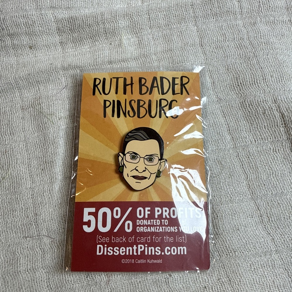 Dissent Pins Ruth Bader Ginsburg RBG Enamel Pin Pinsburg Supreme Court Justice